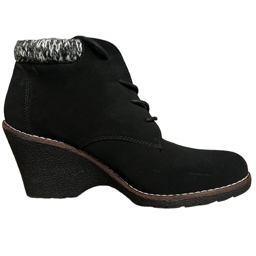 WHITE MOUNTAIN LAMBERT WEDGE BOOTIE BLACK SZ 10